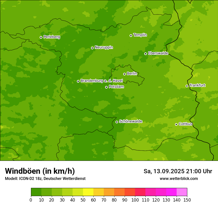 Modellkarten Windgeschwindigkeit