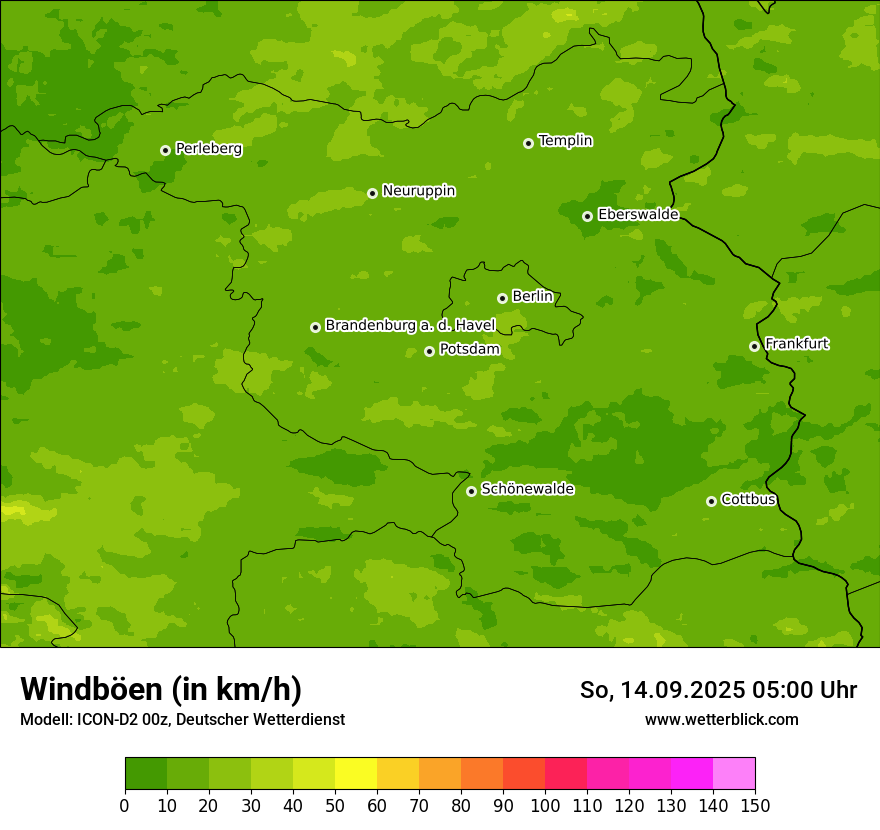 Modellkarten Windgeschwindigkeit