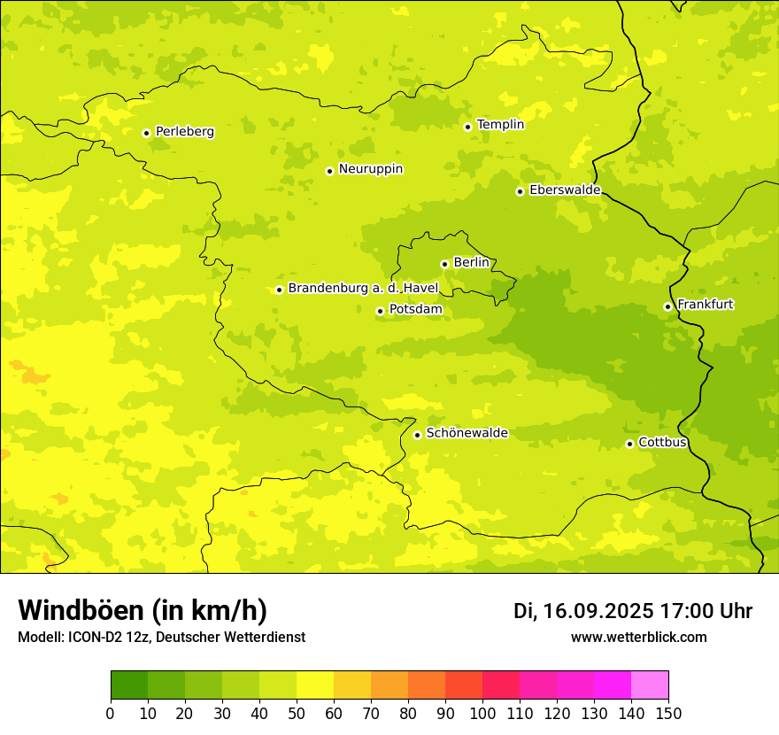 Modellkarten Windgeschwindigkeit