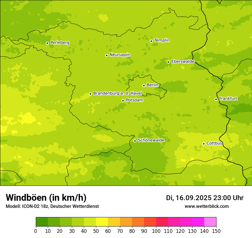 Modellkarten Windgeschwindigkeit
