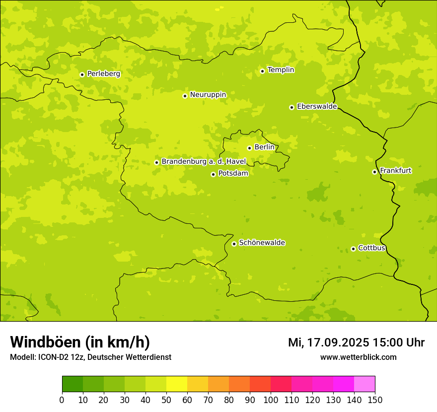 Modellkarten Windgeschwindigkeit