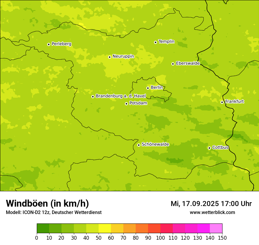 Modellkarten Windgeschwindigkeit