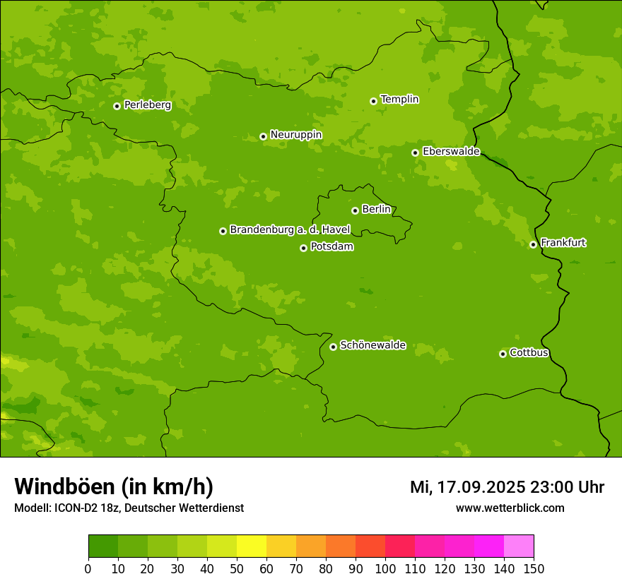 Modellkarten Windgeschwindigkeit