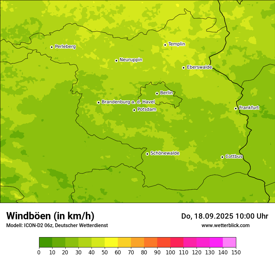 Modellkarten Windgeschwindigkeit