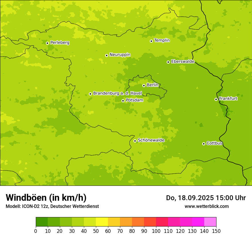 Modellkarten Windgeschwindigkeit
