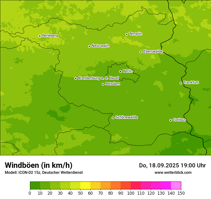 Modellkarten Windgeschwindigkeit