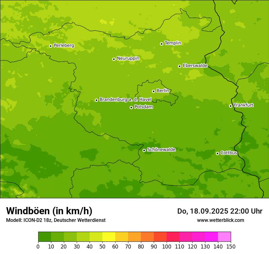 Modellkarten Windgeschwindigkeit