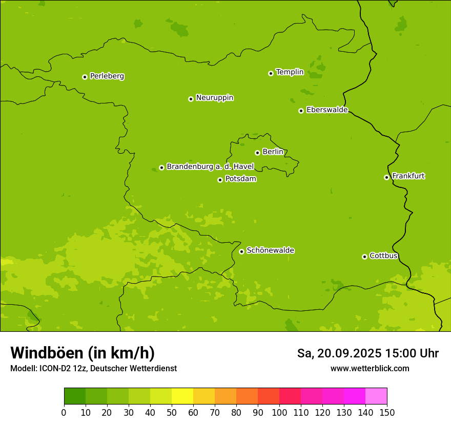Modellkarten Windgeschwindigkeit