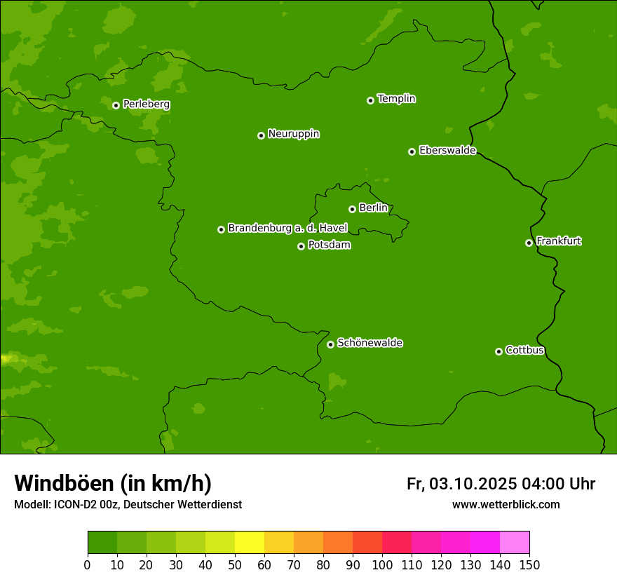 Modellkarten Windgeschwindigkeit