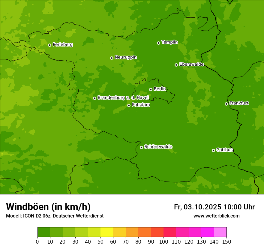 Modellkarten Windgeschwindigkeit