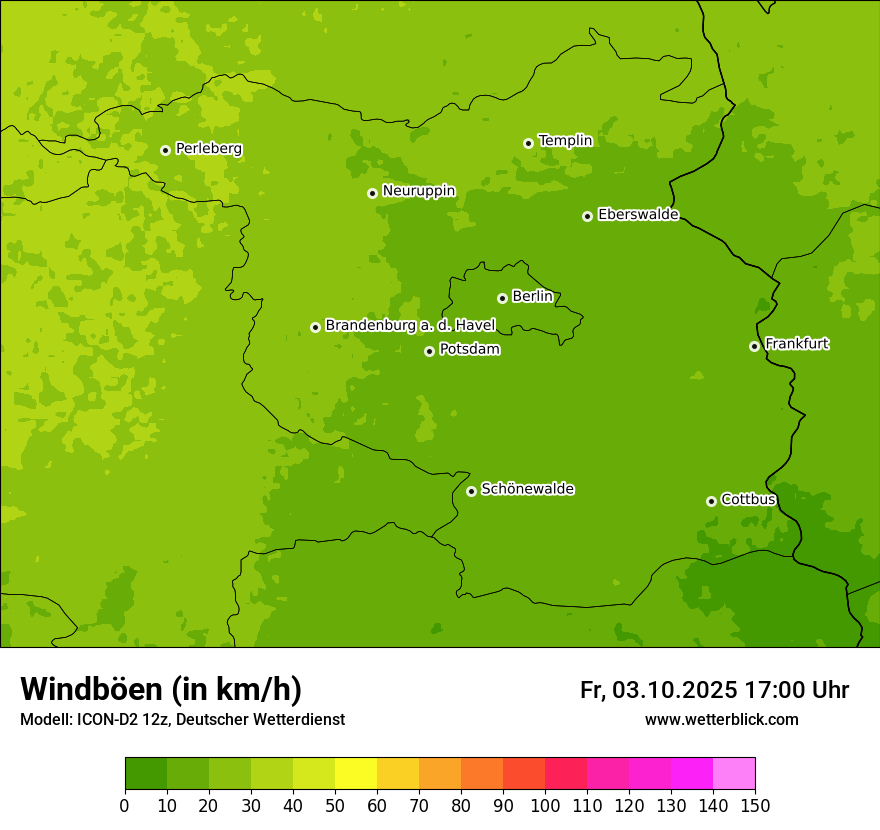 Modellkarten Windgeschwindigkeit