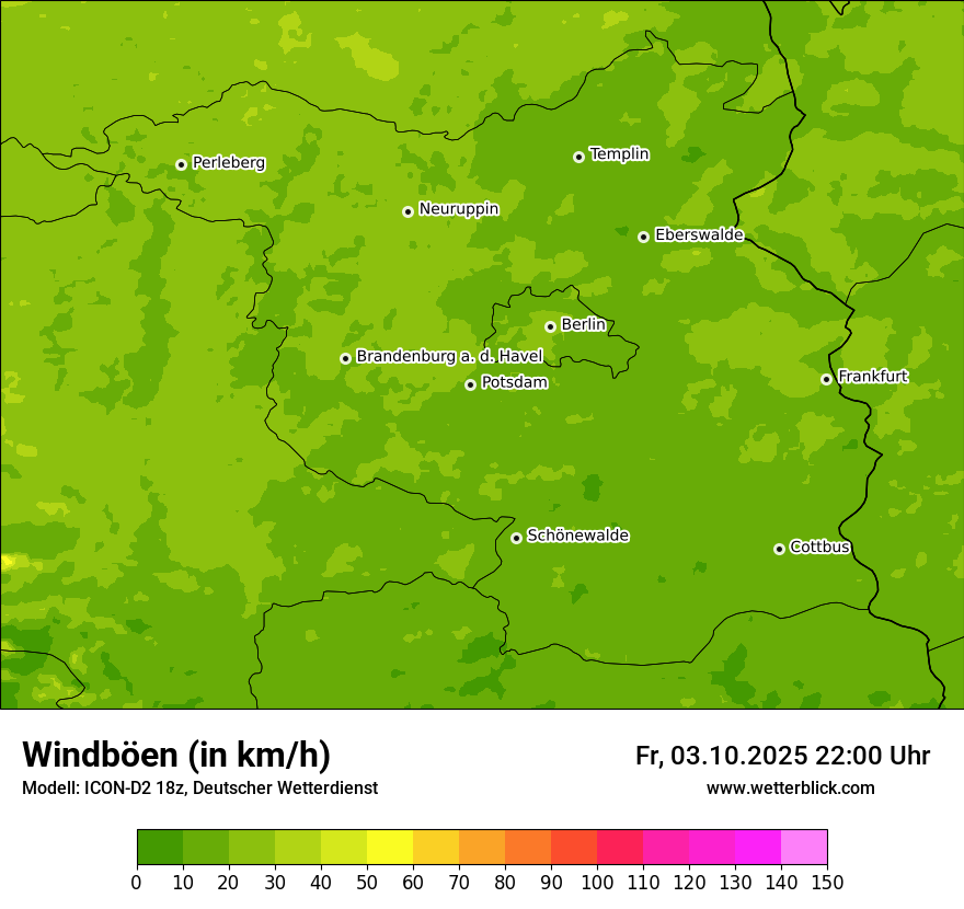 Modellkarten Windgeschwindigkeit