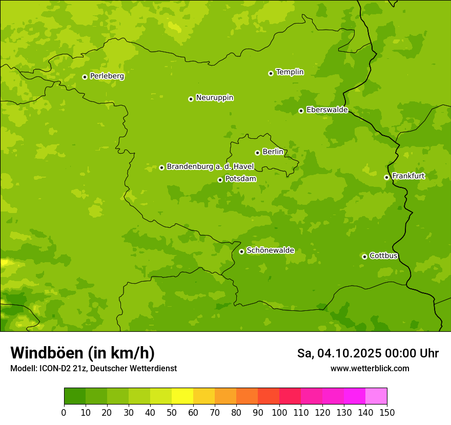 Modellkarten Windgeschwindigkeit