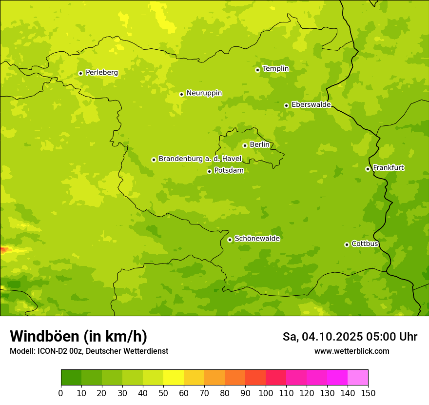 Modellkarten Windgeschwindigkeit