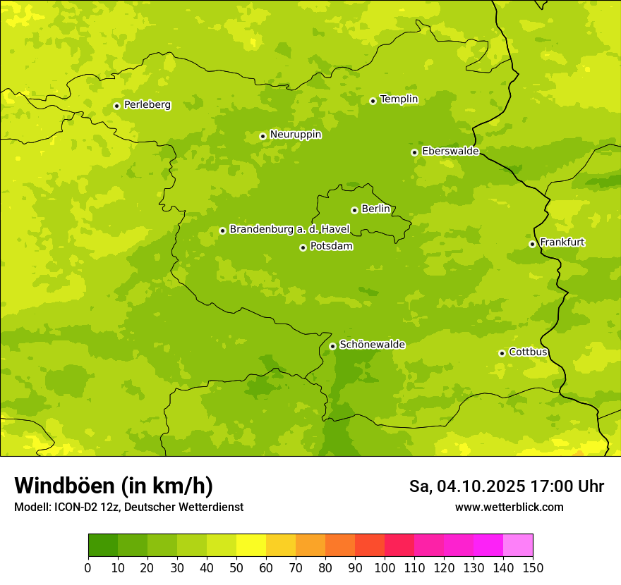 Modellkarten Windgeschwindigkeit