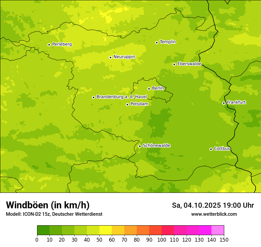 Modellkarten Windgeschwindigkeit