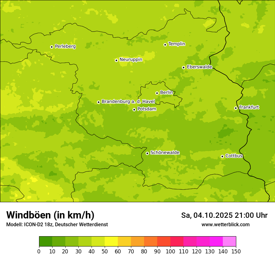 Modellkarten Windgeschwindigkeit