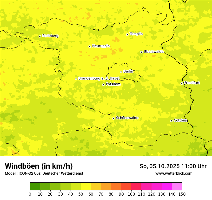 Modellkarten Windgeschwindigkeit