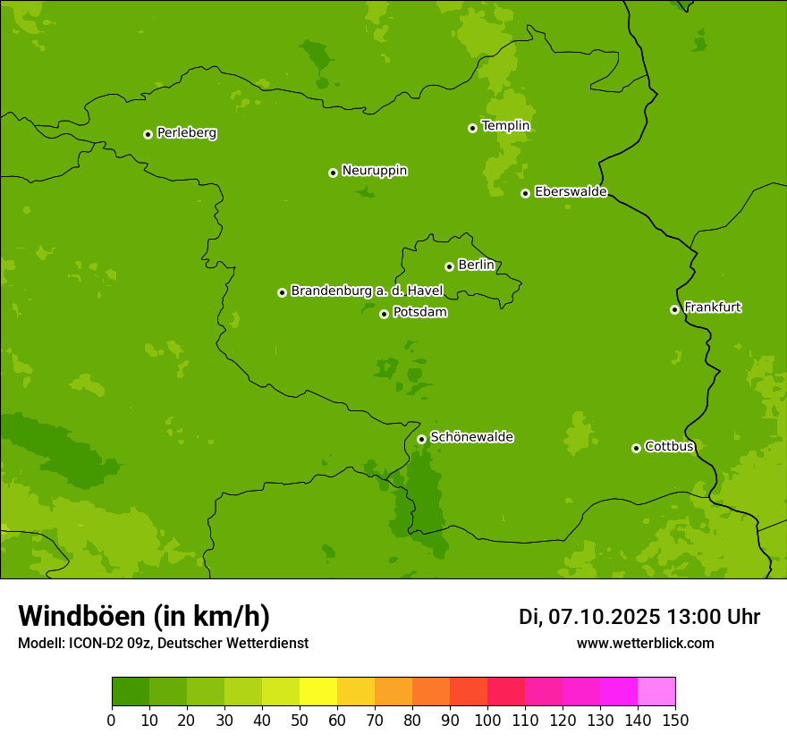 Modellkarten Windgeschwindigkeit