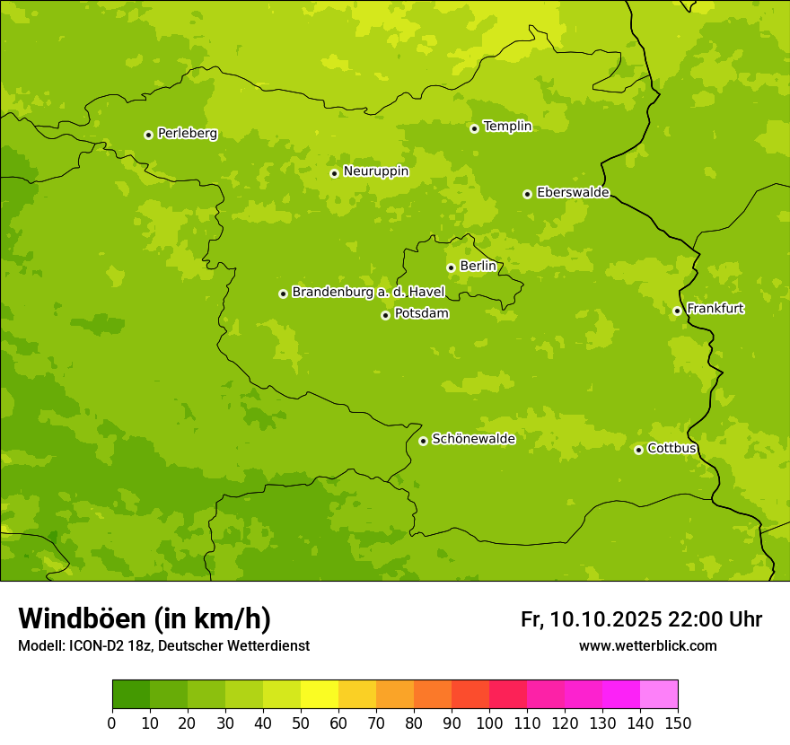 Modellkarten Windgeschwindigkeit