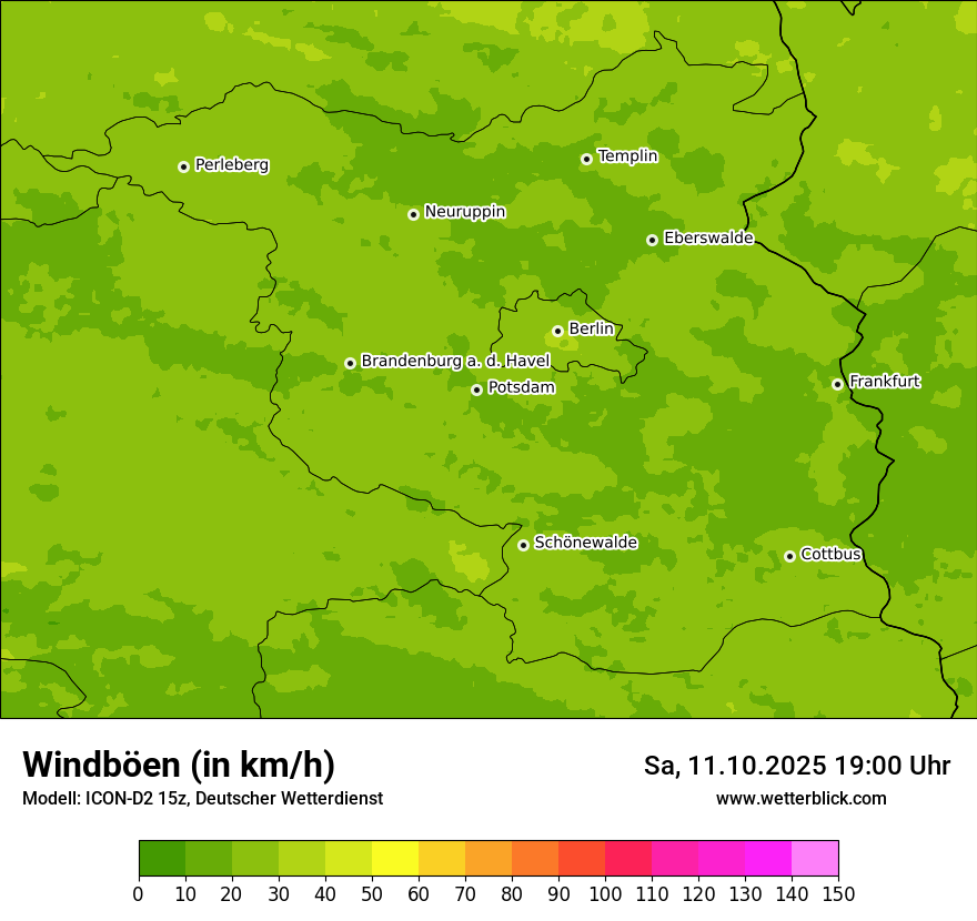 Modellkarten Windgeschwindigkeit