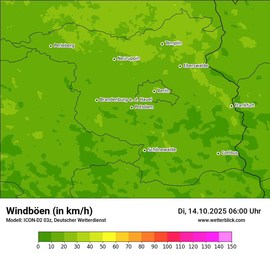 Modellkarten Windgeschwindigkeit