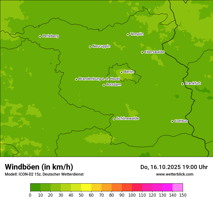Modellkarten Windgeschwindigkeit