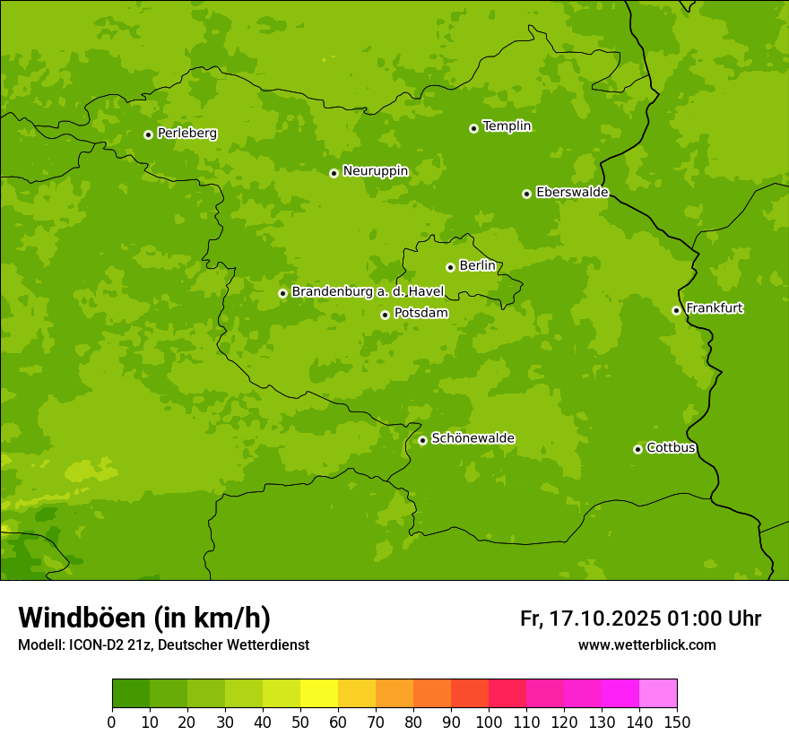 Modellkarten Windgeschwindigkeit
