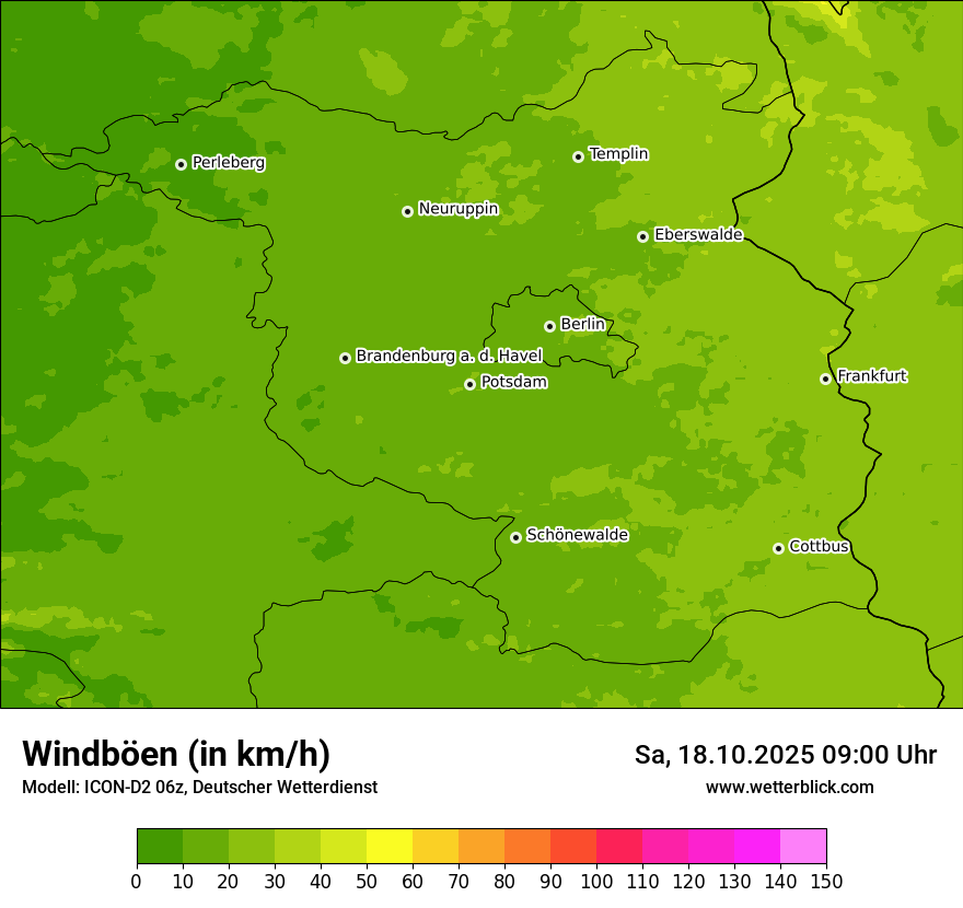 Modellkarten Windgeschwindigkeit