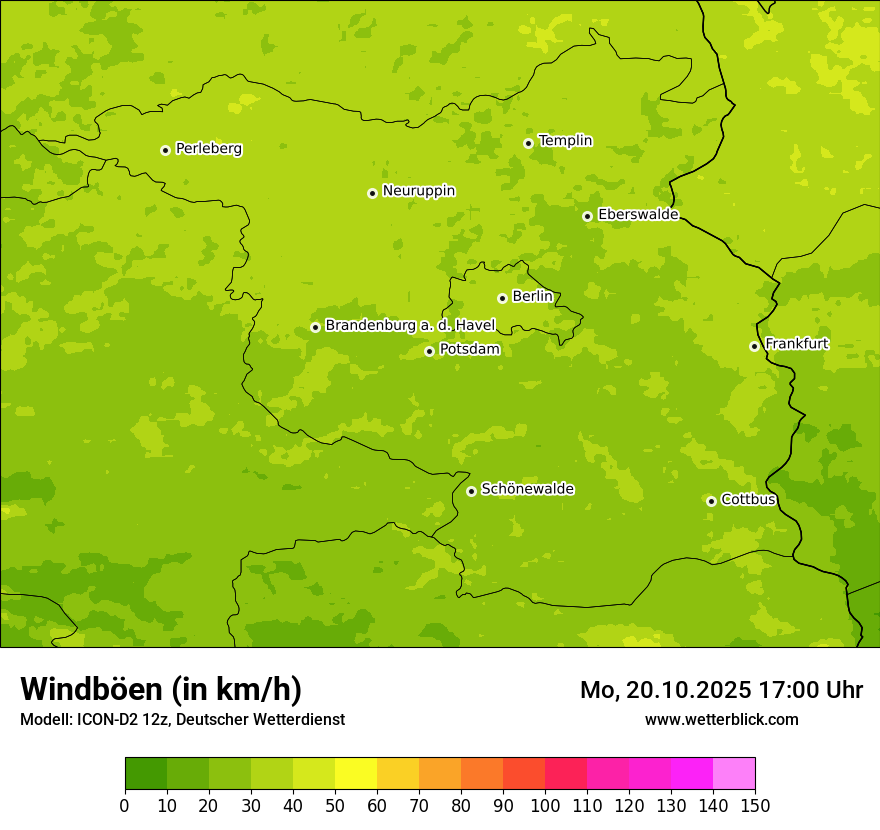Modellkarten Windgeschwindigkeit