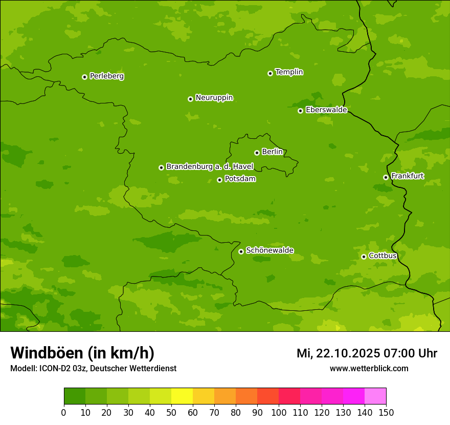 Modellkarten Windgeschwindigkeit