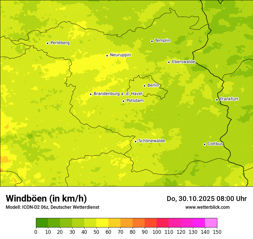 Modellkarten Windgeschwindigkeit