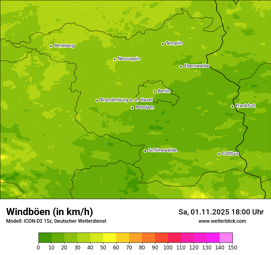 Modellkarten Windgeschwindigkeit
