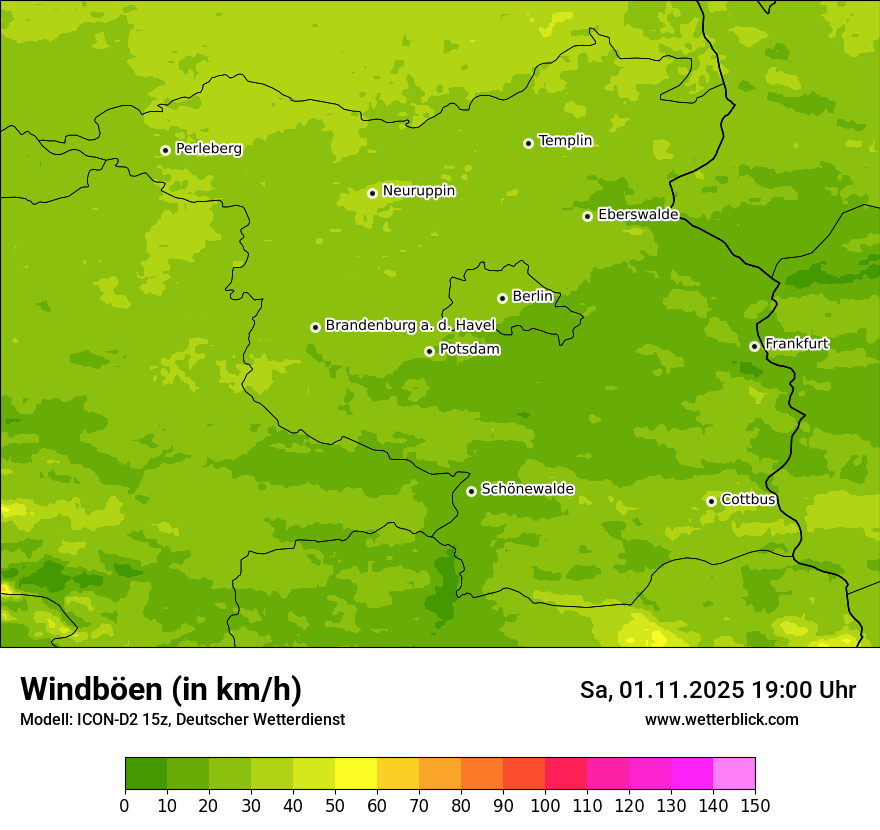 Modellkarten Windgeschwindigkeit