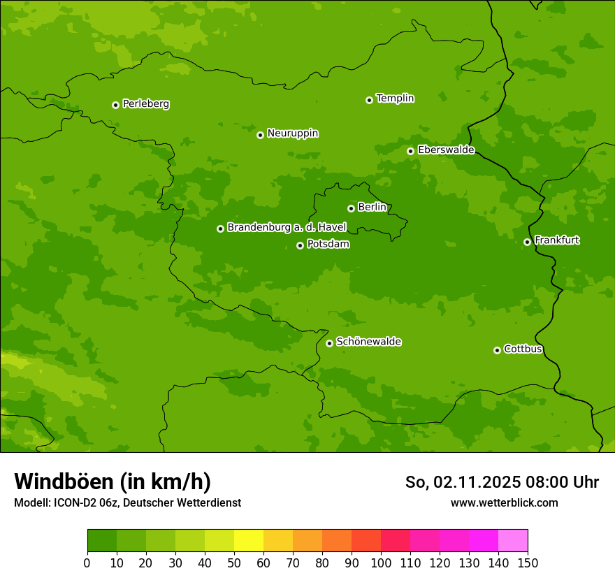 Modellkarten Windgeschwindigkeit