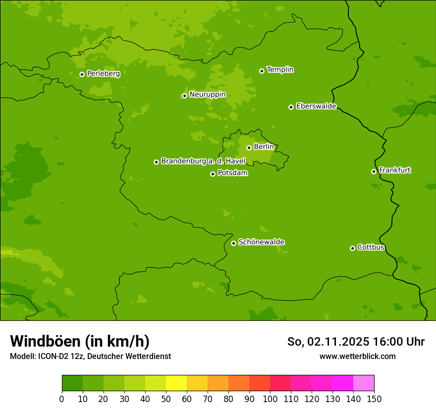 Modellkarten Windgeschwindigkeit