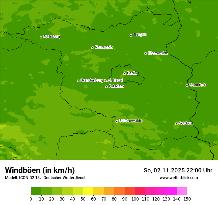 Modellkarten Windgeschwindigkeit