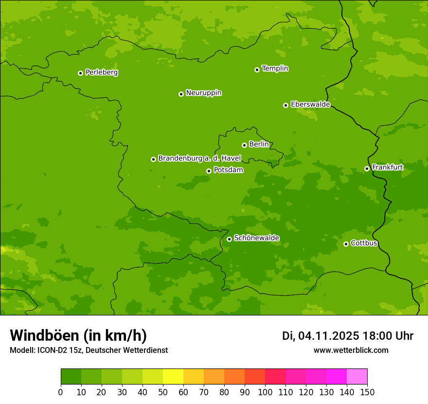 Modellkarten Windgeschwindigkeit