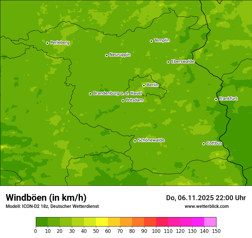 Modellkarten Windgeschwindigkeit