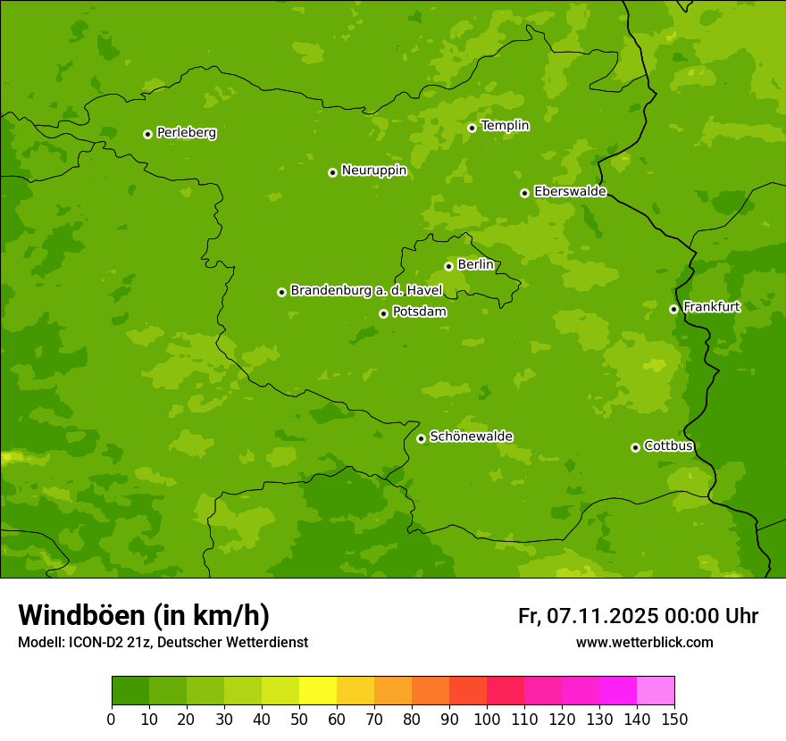 Modellkarten Windgeschwindigkeit