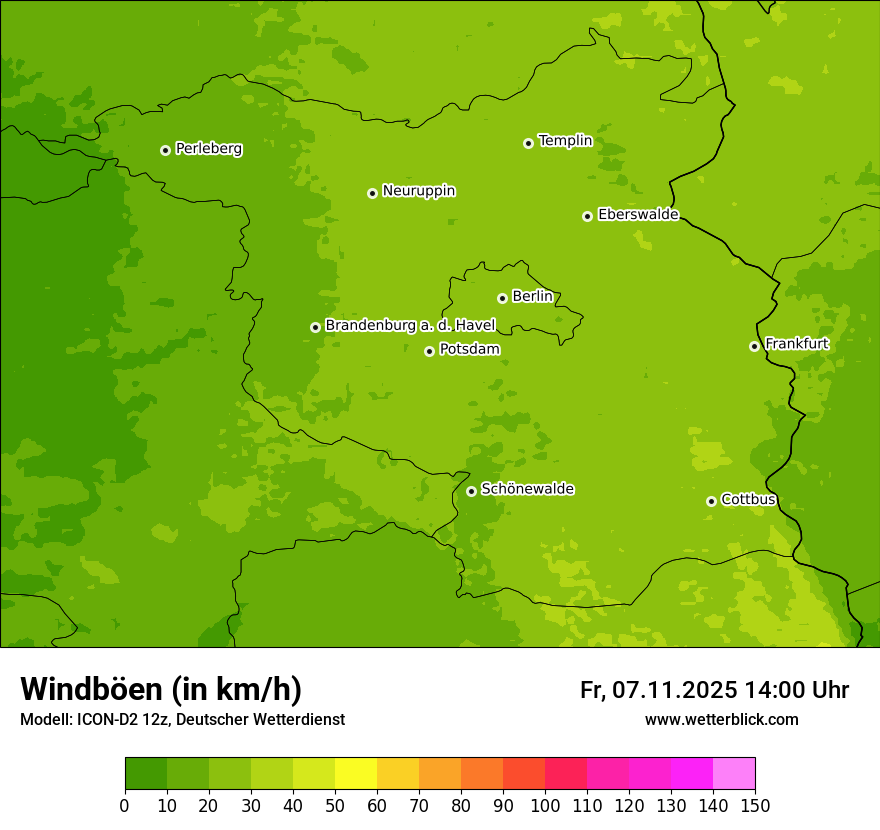 Modellkarten Windgeschwindigkeit