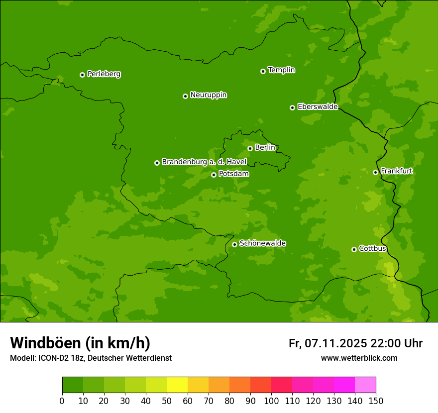 Modellkarten Windgeschwindigkeit