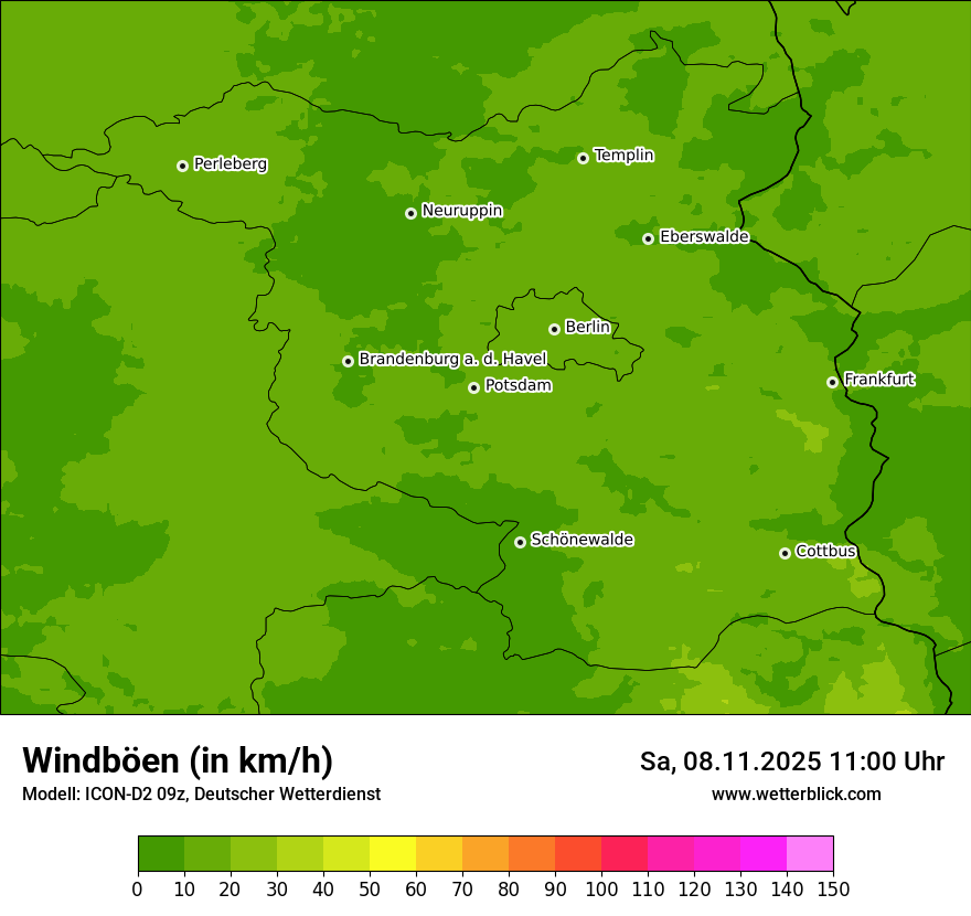Modellkarten Windgeschwindigkeit