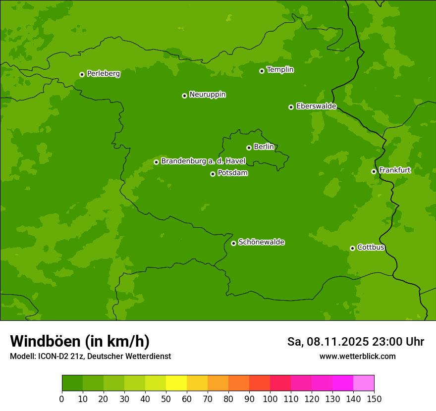 Modellkarten Windgeschwindigkeit