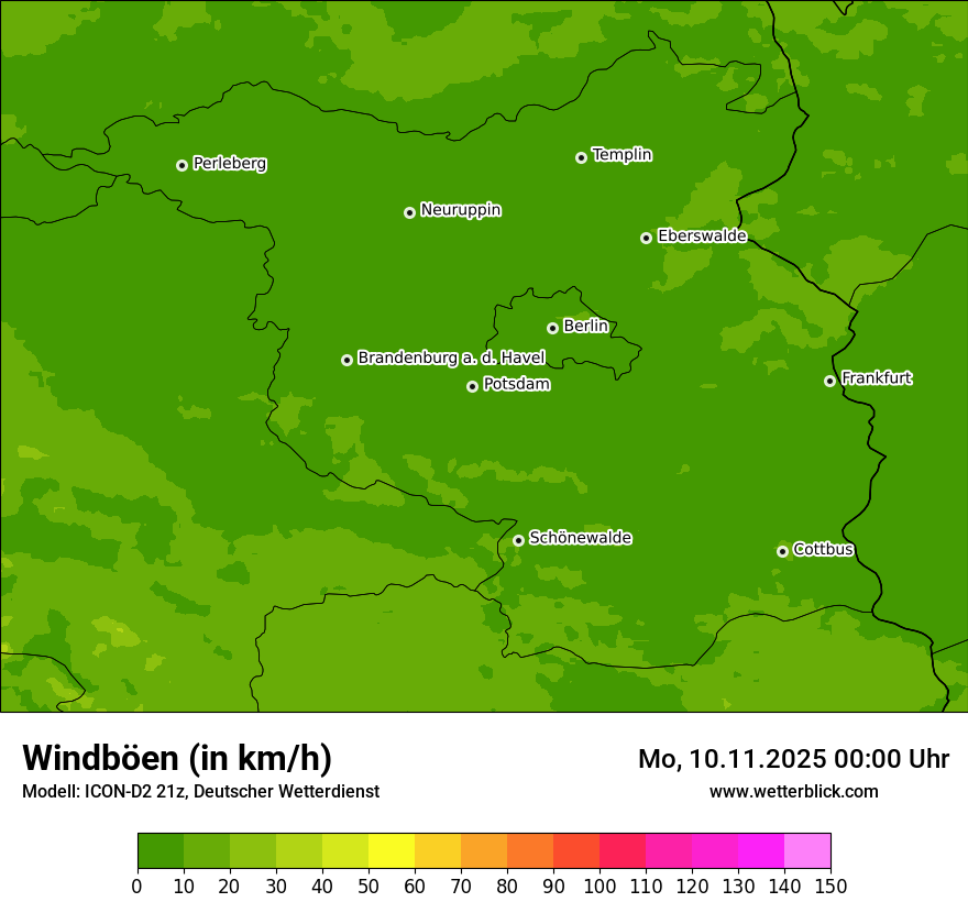 Modellkarten Windgeschwindigkeit