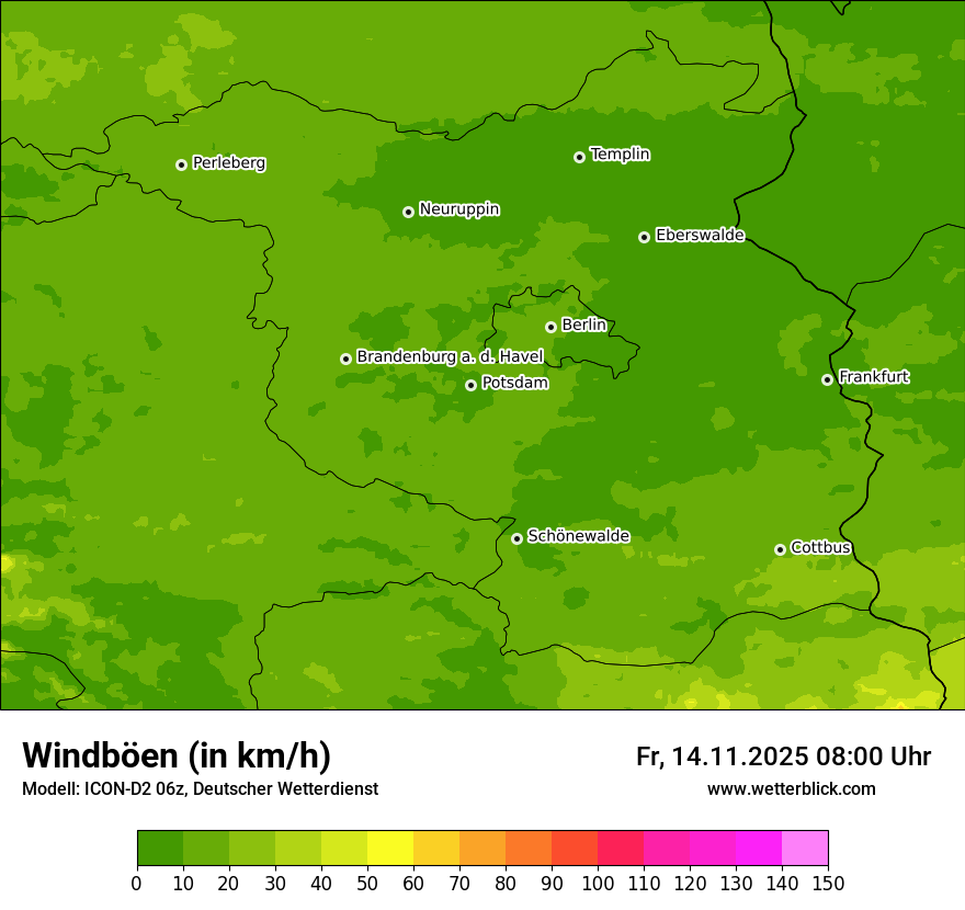 Modellkarten Windgeschwindigkeit