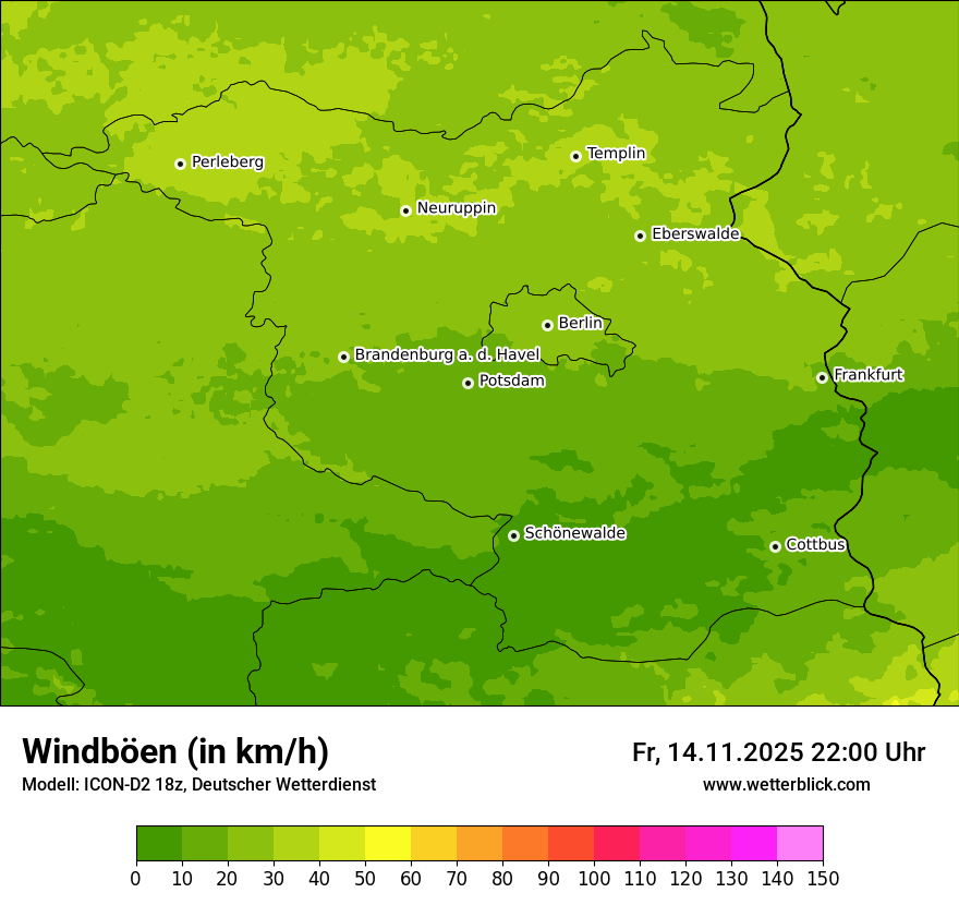 Modellkarten Windgeschwindigkeit