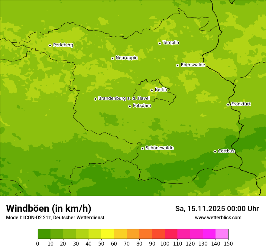 Modellkarten Windgeschwindigkeit