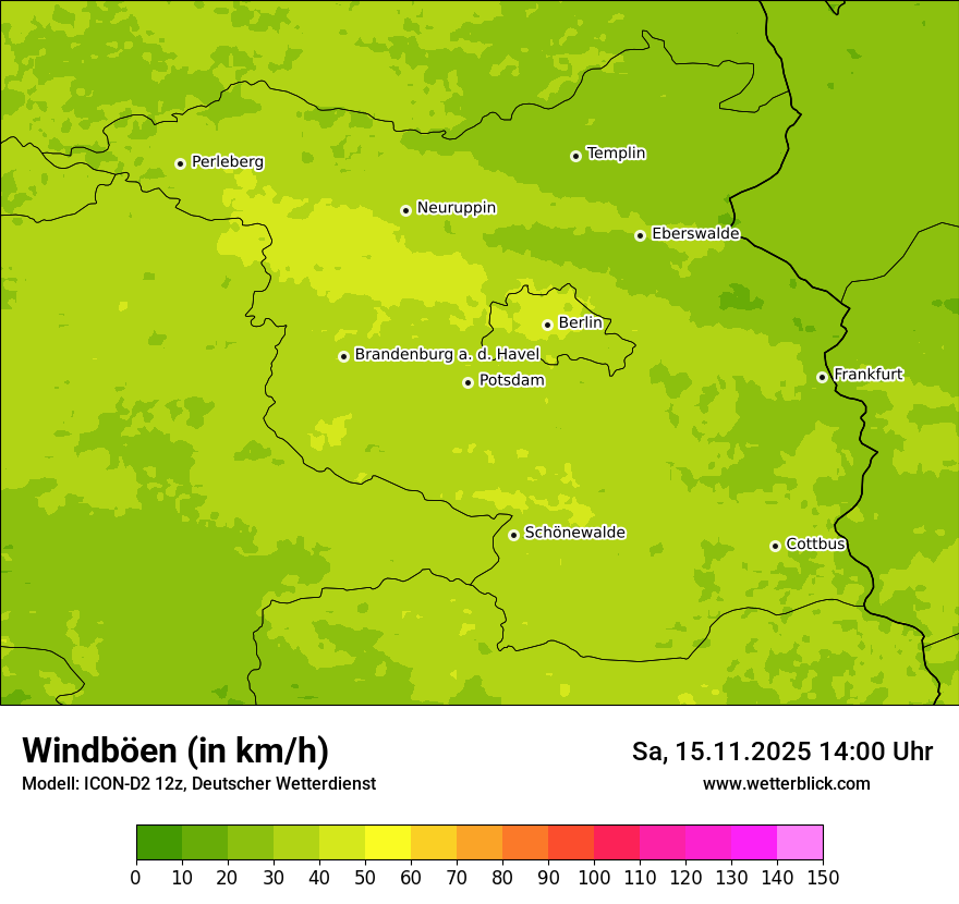 Modellkarten Windgeschwindigkeit