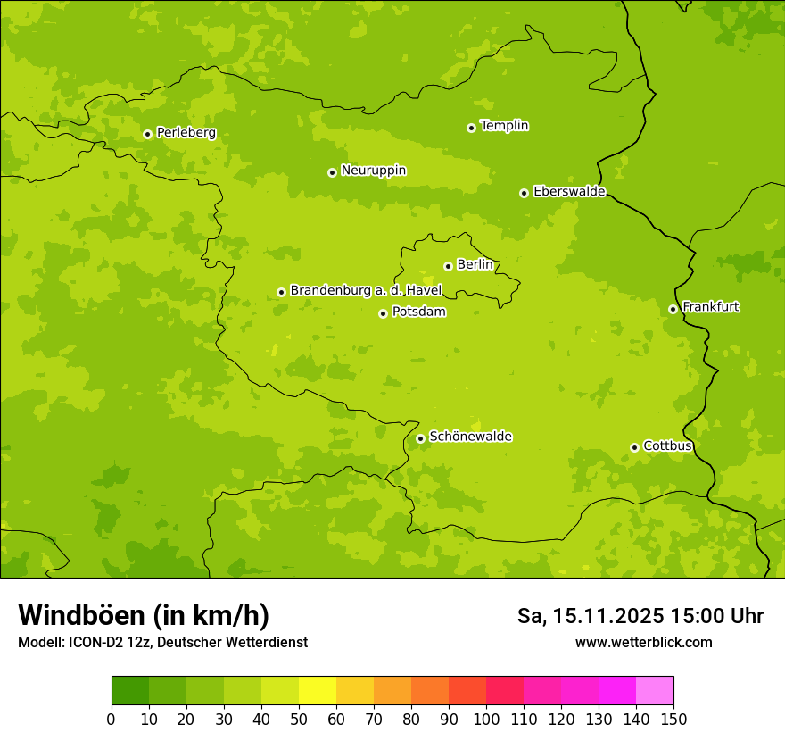 Modellkarten Windgeschwindigkeit
